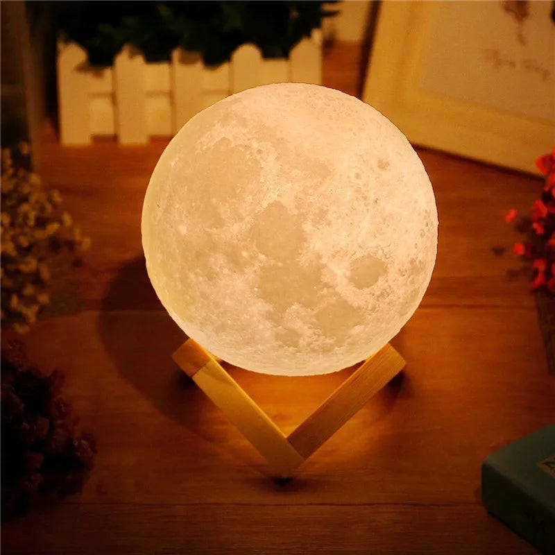 Luna 3D – Lámpara Táctil Recargable