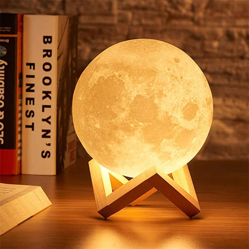 Luna 3D – Lámpara Táctil Recargable