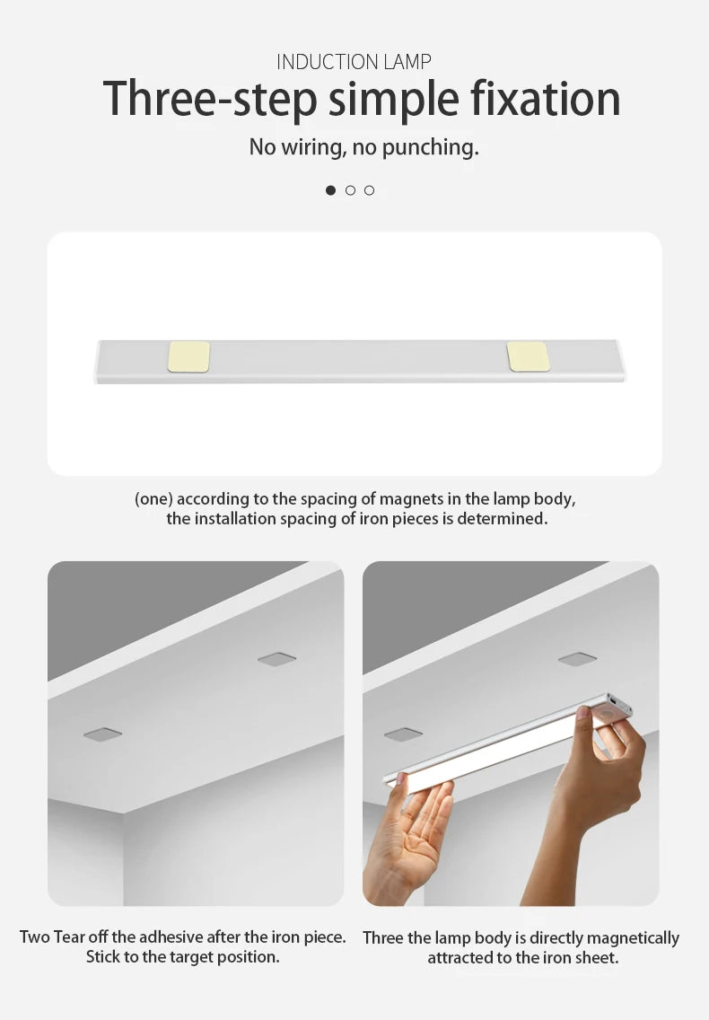 Luz LED Automática de Clóset con Sensor de Movimiento – Recargable, Ultradelgada y Regulable