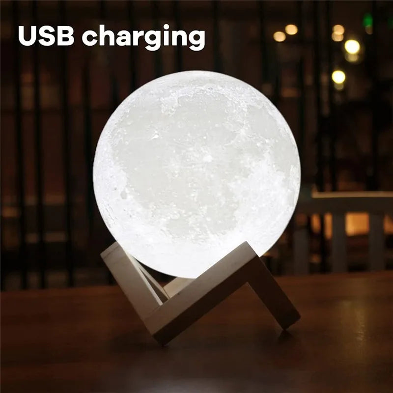Luna 3D – Lámpara Táctil Recargable