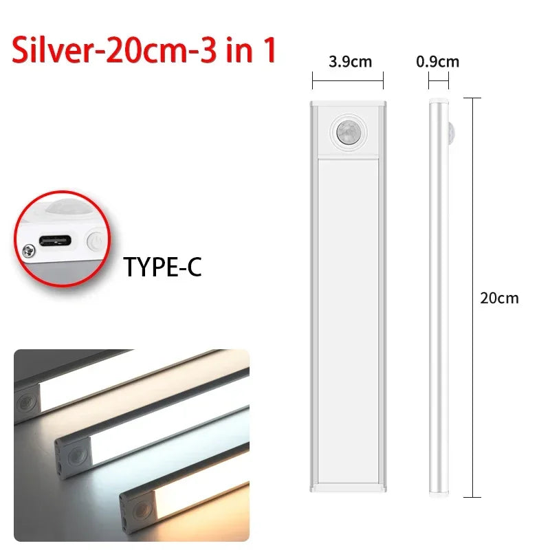 Luz LED Automática de Clóset con Sensor de Movimiento – Recargable, Ultradelgada y Regulable