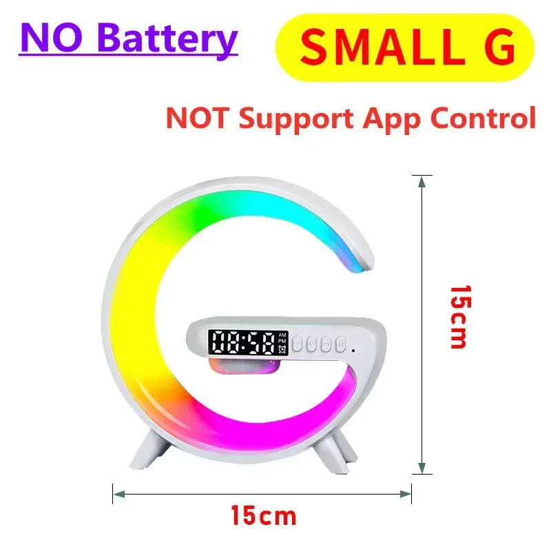 Base Smart Multifuncional – Cargador Inalámbrico + Bocina Bluetooth + Luz Ambiental