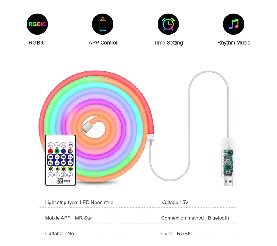 Tira LED RGBIC Neon – ¡Iluminación que cobra vida!