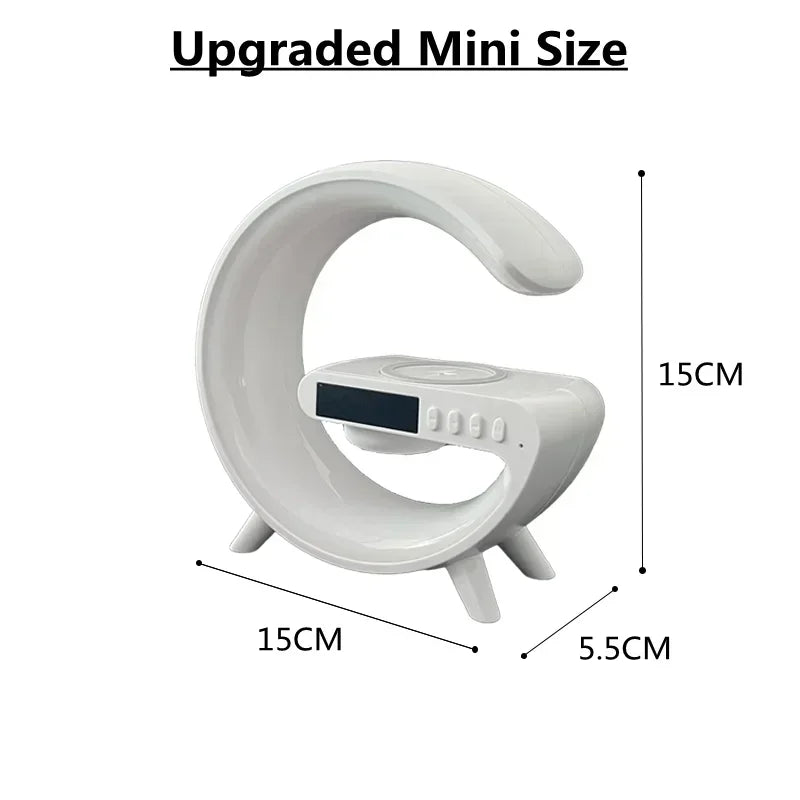 Base Smart Multifuncional – Cargador Inalámbrico + Bocina Bluetooth + Luz Ambiental