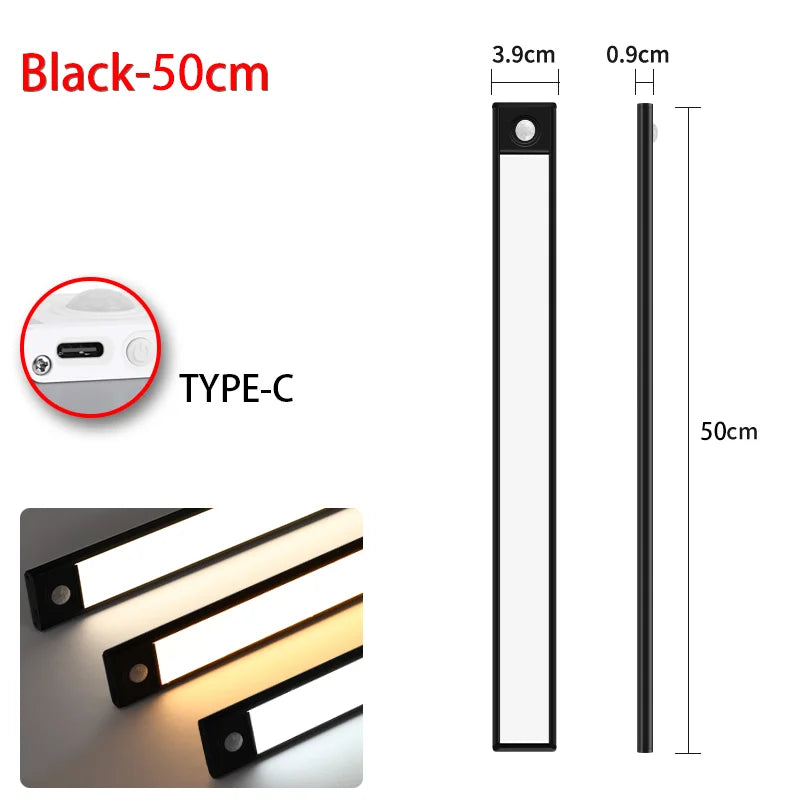 Luz LED Automática de Clóset con Sensor de Movimiento – Recargable, Ultradelgada y Regulable