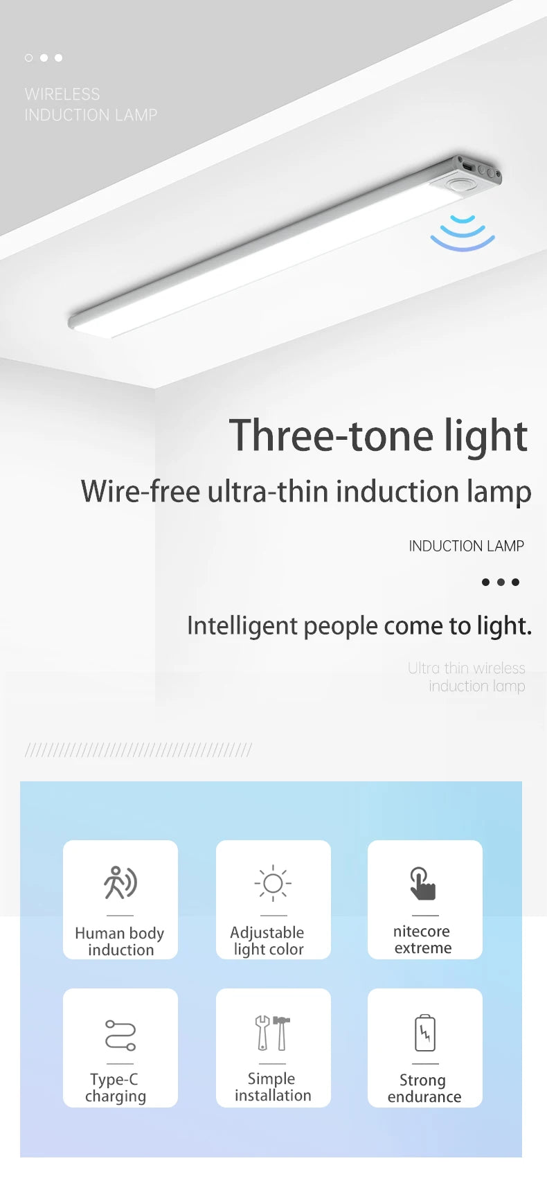 Luz LED Automática de Clóset con Sensor de Movimiento – Recargable, Ultradelgada y Regulable