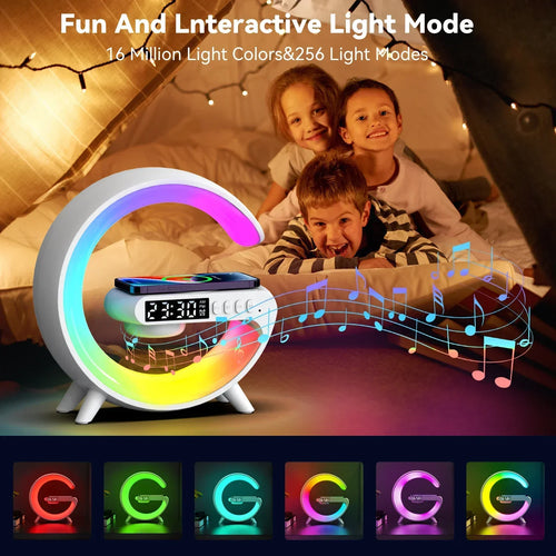 Base Smart Multifuncional – Cargador Inalámbrico + Bocina Bluetooth + Luz Ambiental