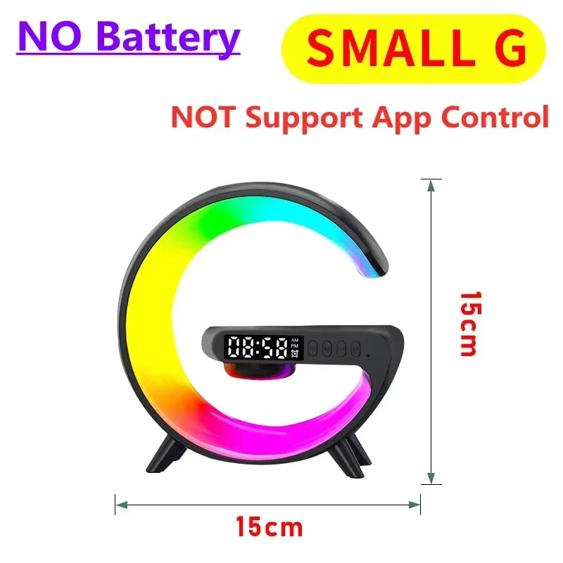Base Smart Multifuncional – Cargador Inalámbrico + Bocina Bluetooth + Luz Ambiental