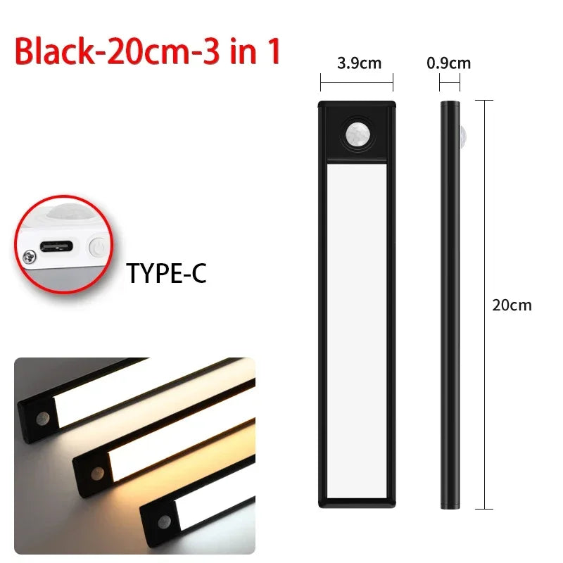 Luz LED Automática de Clóset con Sensor de Movimiento – Recargable, Ultradelgada y Regulable