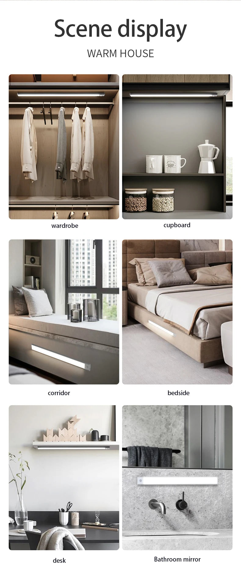 Luz LED Automática de Clóset con Sensor de Movimiento – Recargable, Ultradelgada y Regulable